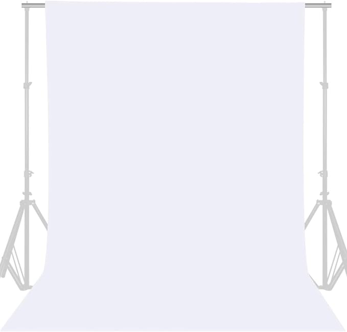 GFCC 8FTX10FT White Backdrop Background for Photography Photo Booth Backdrop for Photoshoot Background Screen Video Recording Parties Curtain