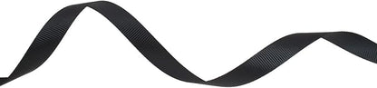 Solid Grosgrain Ribbon 25 Yard Each Roll 100% Polyester Woven Edge (1/2", Black)