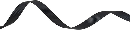 Solid Grosgrain Ribbon 25 Yard Each Roll 100% Polyester Woven Edge (1/2", Black)