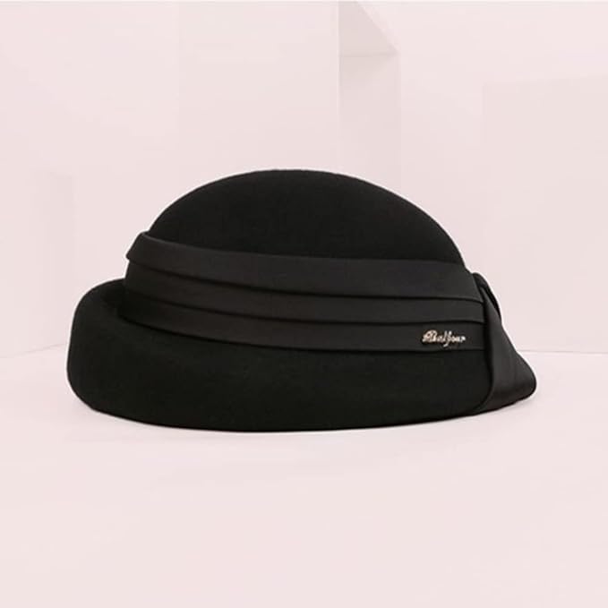 Women Wool Felt Ribbon French Fashion Vintage Millinery Beret Hats Top Cap Ladies Party Wedding Fedoras Chapeau