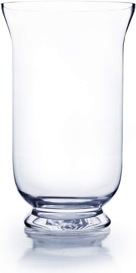 WGV Unique Bouquet Vase Bulk, 7" W, 12" H, Clear Short Hurricane Glass Candle Holder, Floral Planter Terrarium, Home Wedding Event Decor, 6 Pieces (VHV0812)