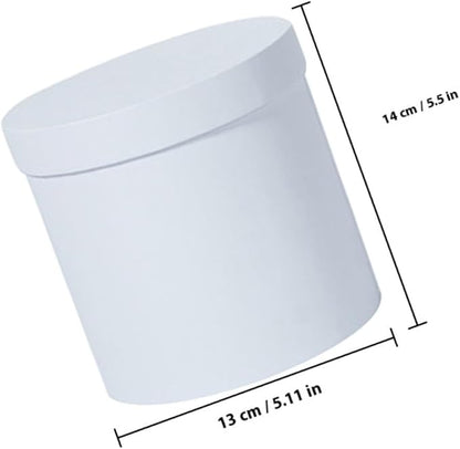 SEWACC 2pcs Round Floral Packaging Boxes Cardboard Buckets for Valentines Bridal Shower Favors DIY Flower Arrangements and Storage