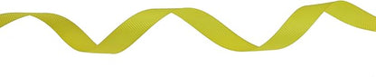Solid Grosgrain Ribbon 25 Yard Each Roll 100% Polyester Woven Edge (5/8", Yellow)