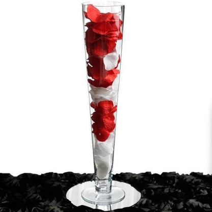 Efavormart 4 Pack | 28'' Clear Heavy Duty Trumpet Glass Vase