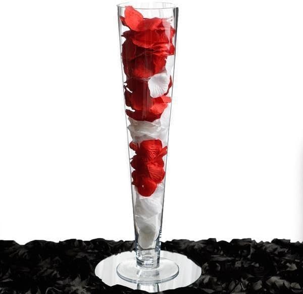 Efavormart 6pcs/Set 24" Tall Trumpet Heavy Duty Glass Centerpiece Vase for Wedding Party Banquet Events Centerpiece Decoration