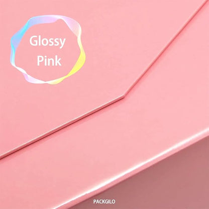 5PCS Pink Gift Box with Ribbon 9.5x7x4 Inches，Sturdy Gift Box with Lid for Gift Packaging, Foldable Magnetic Closure Storage Boxes, Bridesmaid proposal box, Rectangle Collapsible Box