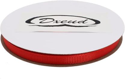 Solid Grosgrain Ribbon 25 Yard Each Roll 100% Polyester Woven Edge (1/4", Red)