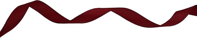 Solid Grosgrain Ribbon 25 Yard Each Roll 100% Polyester Woven Edge (1/2", Dark Red)