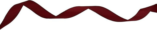 Solid Grosgrain Ribbon 25 Yard Each Roll 100% Polyester Woven Edge (1/2", Dark Red)
