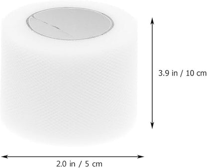 2 PCS White Polyester Mesh Tulle Rolls for Wedding Decorations DIY Craft Sewing Bow Tutu Skirt Bouquet Wrapping Organza Fabric