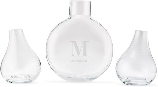 Weddingstar Custom Modern Wedding Sand Ceremony Vase Set - Serif Initial Etching