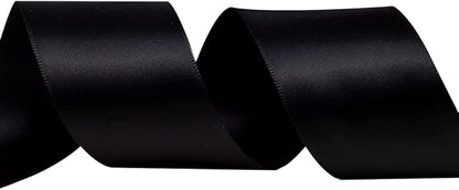 LIUYAXI Black Double Faced Satin Ribbon, 1-1/2" X Continuous 50 Yards, Ribbons Perfect for Gift Wrapping Wedding DIY Craft Bow Making & Other Projects