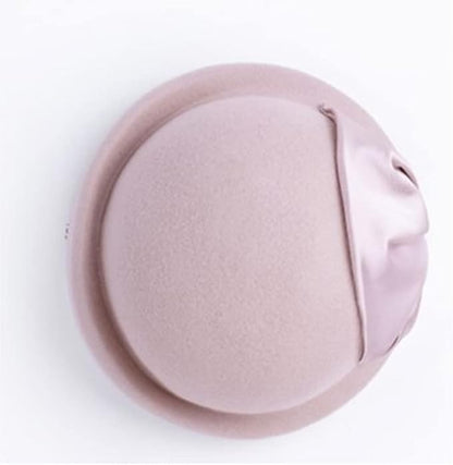 Women Wool Felt Ribbon French Fashion Vintage Millinery Beret Hats Top Cap Ladies Party Wedding Fedoras Chapeau