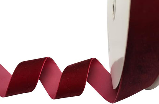 Chenkou Craft Dark Red 25 Yards/roll 1 1/2" Velvet Ribbon Lots Bulk (Dark red, 1 1/2"(40mm))