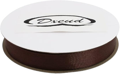 Solid Grosgrain Ribbon 25 Yard Each Roll 100% Polyester Woven Edge (3/8", Coffee)
