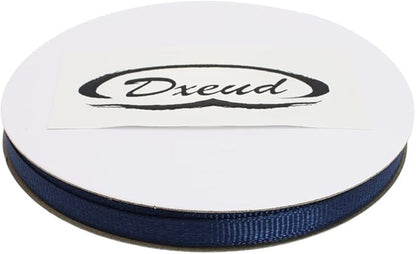 Solid Grosgrain Ribbon 25 Yard Each Roll 100% Polyester Woven Edge (1/4", Dark Blue)