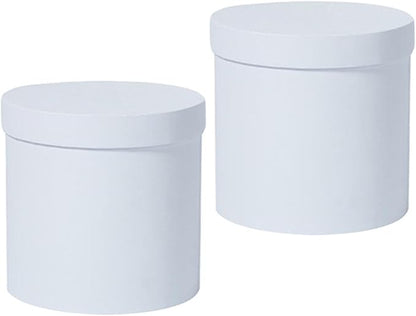 SEWACC 2pcs Round Floral Packaging Boxes Cardboard Buckets for Valentines Bridal Shower Favors DIY Flower Arrangements and Storage