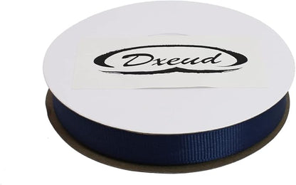 Solid Grosgrain Ribbon 25 Yard Each Roll 100% Polyester Woven Edge (5/8", Dark Blue)