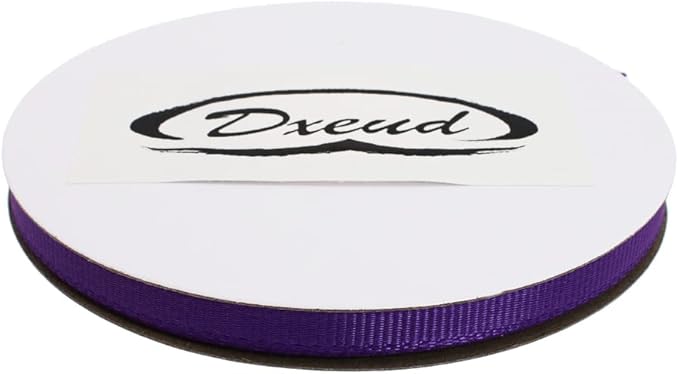 Solid Grosgrain Ribbon 25 Yard Each Roll 100% Polyester Woven Edge (1/4", Purple)