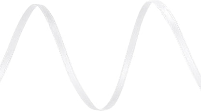 LIUYAXI White Double Faced Satin Ribbon, 1/8" X Continuous 100 Yards, Thin Ribbons Perfect for Gift Wrapping Wedding Invitation Card Hair Bows Tag Floral Arrangement DIY Craft
