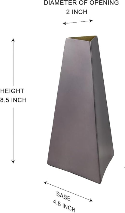 Serene Spaces Living Triova Stainless Steel Vase – Perfect for Fresh & Dried Flowers, Sculptural Accent for Mantels, Coffee Tables & Office Desks,Table Centerpiece, 4.5" Wide & 8.5" Tall, Pack of 12