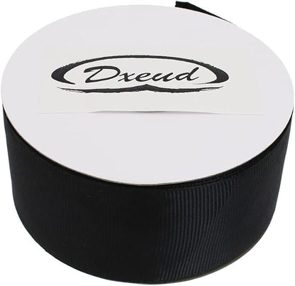 Solid Grosgrain Ribbon 25 Yard Each Roll 100% Polyester Woven Edge (1/1-2", Black)