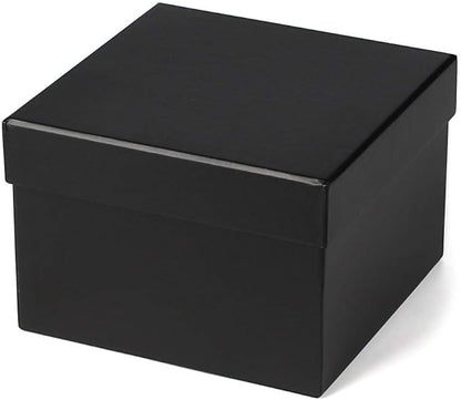 Briful Square Gift Boxes with Lids Set of 4 Black Gift Box Assorted Sizes Nesting Gift Boxes for Presents Birthday Bridesmaid Wedding Valentines Christmas Party Favor Boxes
