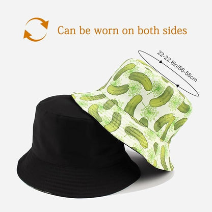 Malaxlx Bucket Hat Beach Sun Hat Fishing Hat for Women Men, Outdoor Travel Reversible Double Side Wear Fisherman Hat