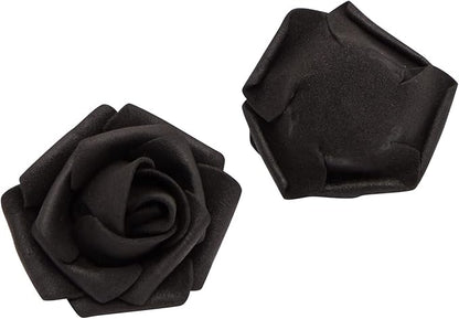 Bright Creations 100-Pack Black Artificial Flowers, Fake Foam Flowers for Halloween Decorations, DIY Crafts, Bouquets, and Black-Themed Parties (3 Inches)