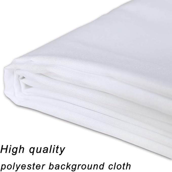 GFCC 8FTX10FT White Backdrop Background for Photography Photo Booth Backdrop for Photoshoot Background Screen Video Recording Parties Curtain