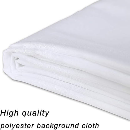 GFCC 8FTX10FT White Backdrop Background for Photography Photo Booth Backdrop for Photoshoot Background Screen Video Recording Parties Curtain