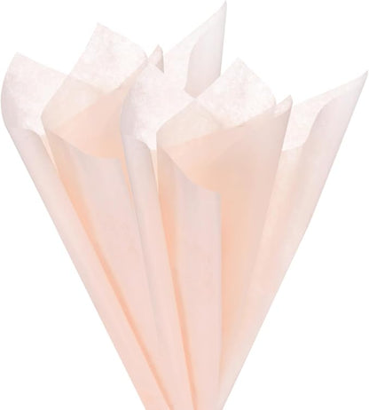 M METERXITY 20-Sheet Korean Cotton Wrapping Flower Paper, Waterproof Floral Wrapping Cotton Paper for Bouquets/Gift Packaging [Nude Pink]