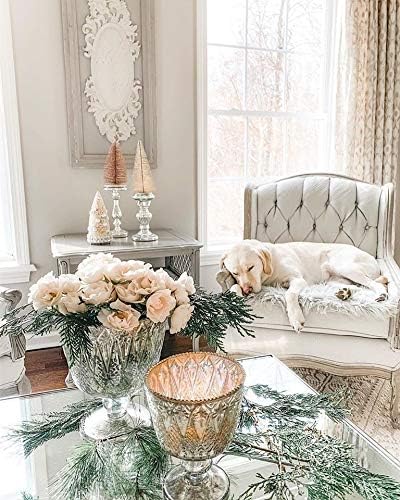 Serene Spaces Living 7" Antique Silver Glass Coupe Vase – Handmade, Vintage –Inspired Silver Vase Adds Elegance to Any Space, Use for Home Décor, Event Centerpieces and Much More, (Pack of 1)