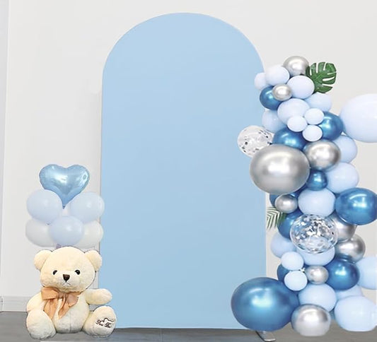 6.6 FT Arch Backdrop Cover, JFDYDM Baby Blue Wedding Arch Cover 6.6 FT, Baby Blue Chiara Backdrop Covers for Party Baby Shower Birthday