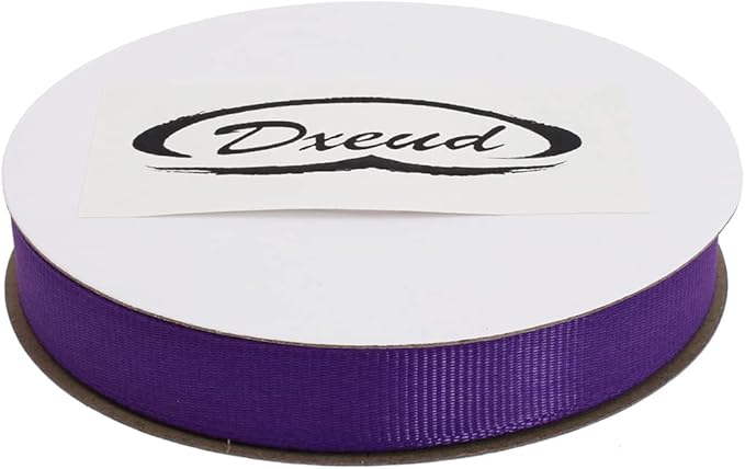 Solid Grosgrain Ribbon 25 Yard Each Roll 100% Polyester Woven Edge (1/2", Purple)