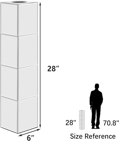 Tall Floor Vase, 28 inch Mirrored Vases for Floor Home Decorative Large Cube Vase Silver for Dried Flower Modern Glass Vases for Living Room