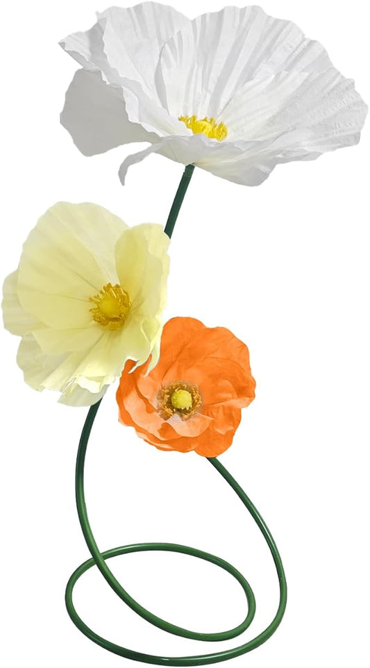 Large Decor Flowers Backdrop, Giant Flowers for Christmas Decoration, Wedding Flowers Decorations, Artificial Flower Art Wall Decorations for Birthday/Party/Baby Shower 3 Pack (Orange Yellow White)