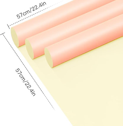 WRAPAHOLIC 20 Sheets Flower Wrapping Paper - 22.4 x 22.4 inch Cream Yellow Color Water-Resistant Floral Bouquet Wrapping Paper, Florist Supplies Packaging for Wedding Birthday Gift DIY