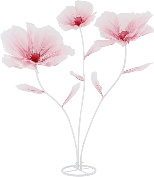 67inch Large Paper Artificial Flowers, Crepe Paper Pink Giant Paper Flowers, 3D Floral Decor for Garden, Photography Props, Wedding, Art Gallery(Pink)