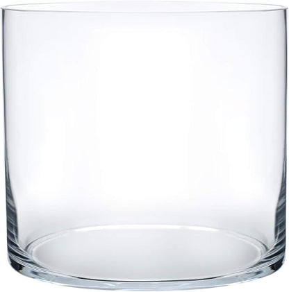 Royal Imports Flower Glass Vase Decorative Centerpiece for Home or Wedding - Cylinder Shape (4" Wide x 4" Tall, Clear)