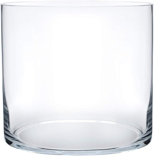 Royal Imports Flower Glass Vase Decorative Centerpiece for Home or Wedding - Cylinder Shape (4" Wide x 4" Tall, Clear)