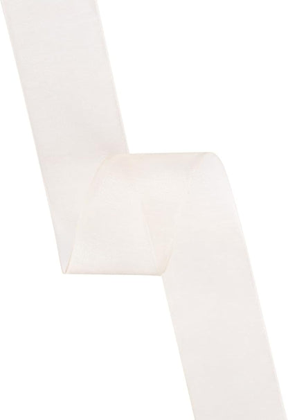 1-1/2 Inch Tan Shimmer Sheer Organza Ribbon Sheer Chiffon Ribbon 50 Yards-Roll Multiple Colors Available for Gift Wrapping Wedding Events Christmas Décor