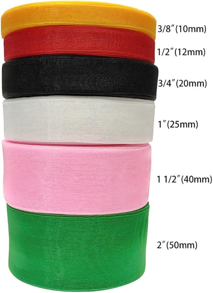 Chenkou Craft Solid Organza Ribbon 1 Roll 50 Yards Peach 1" (25mm) Craft Bow Party Christmas Decoration Packing Ribbons (Peach, 1"(25mm))
