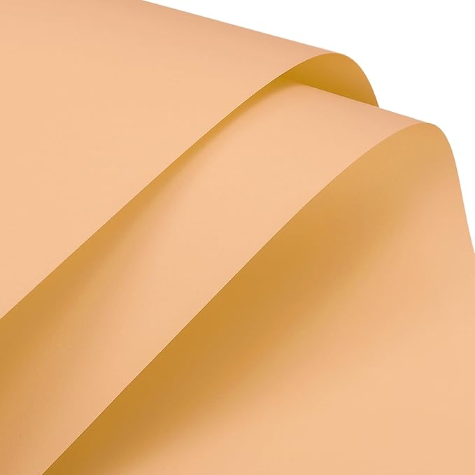 MECCANIXITY Pearlescent Film Flower Wrapping Paper 22.8x22.8 Inch Waterproof for DIY Crafts, Gift/Gift Box Packaging Cream Orange Pack of 20