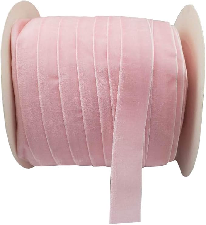 10 Yards Velvet Ribbon Spool (Pink, 1")