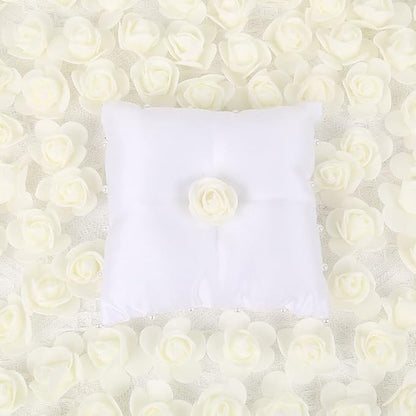 500pcs Mini Foam Rose Heads, Ivory Artificial Flower Foam Fake Flower Bulk for DIY Crafts Wedding Bouquets Baby Shower Centerpieces Floral Arrangements Party Tables Home Decorations(Ivory)