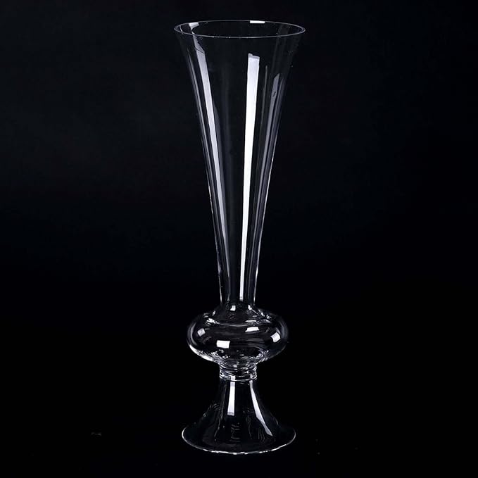 Efavormart Pack of 4-15" Reversible Crystal Ball Trumpet Glass Vase