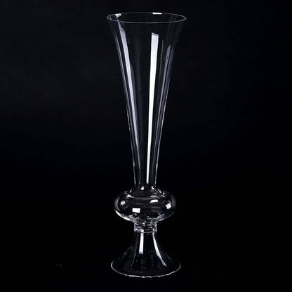 Efavormart Pack of 4-15" Reversible Crystal Ball Trumpet Glass Vase