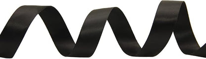 Black Double Faced Satin Ribbon 7/8 Inch - 100 Yards Continuous Soft Gift Wrapping Package Ribbon for Invitations, Flower Bouquets, Weddings, Bows, Hair Decoration, Valentine's Day, and Mother's Day