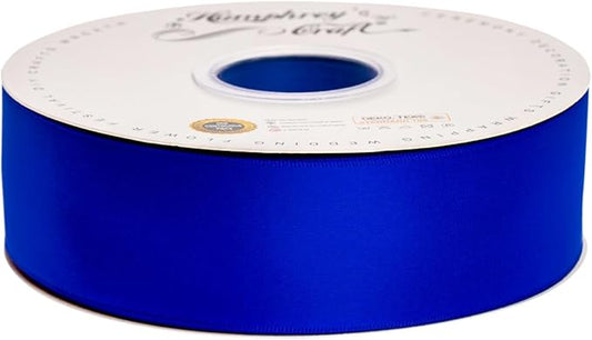 Humphrey's Craft 1-1/2 Inch Double Faced Satin Ribbon - 50 Yards, Royal Blue Thick Satin Ribbon for Crafts, Gift Wrapping, Decoration Christmas Tree, Bridal Bouquet,Wedding,DIY Bows,Sewing Hat.